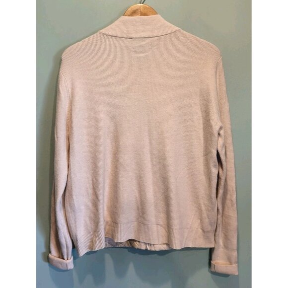 Sioni Athleisure Ivory Quilted Knit Lightweight Zip Jacket Sz XL - Picture 5 of 8